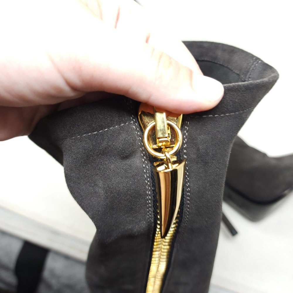 Giuseppe Zanotti Womens Boots Vera Brown Suede Leather OTK Heeled Sz 35.5 5.5 - Picture 10 of 12